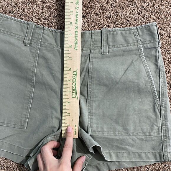 VTG 90s Y2K AMERICAN EAGLE Carpenter Short 6 Mid Rise Denim Utility Grunge Green - Picture 6 of 7